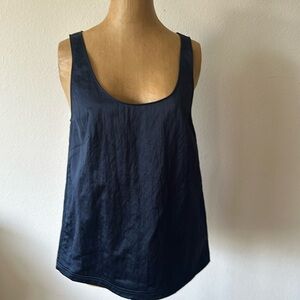 Tibi sz 2 gorgeouss navy tank blouse, great pre owned condition
